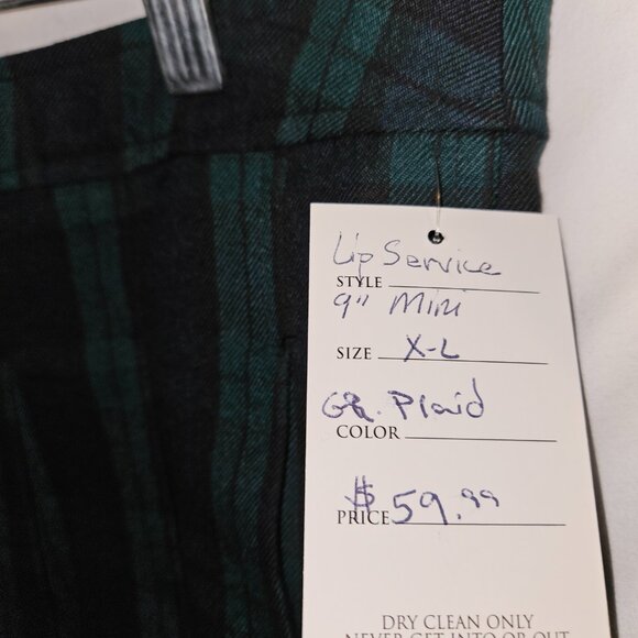 NWT LIP SERVICE XL GREEN PLAID NAUGHT SCHOOL GIRL SKIRT - Picture 4 of 15